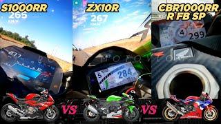 BMW S1000RR ️ Kawasaki ZX10R ️ Honda CBR1000RR R Fireblade SP | GPS Top Speed Attempt 