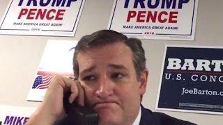 Ted Cruz Phone Banks For Donald Trump. SAD!