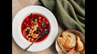 甜菜根鹰嘴豆蔬菜汤 beet-chickpea soup