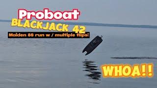 Proboat Blackjack 42 Maiden 8S run with multiple flips!