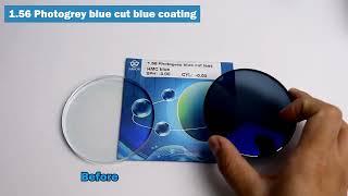 1.56 photochromic blue cut transition lenses