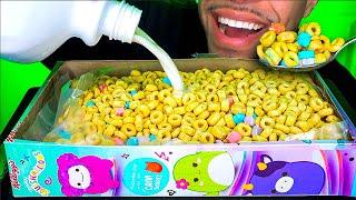 ASMR EATING SQUISHMALLOWS CEREAL OUT OF THE BOX MILK POUR SPOON MOUTH SOUNDS NO TALKING LIFE HACK