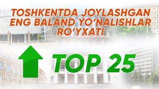 Toshkentda joylashgan kirish bali eng yuqori bo'lgan TOP 25 oliygohlar ro'yxati (2022)