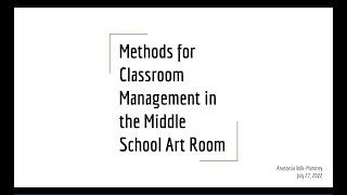 Middle School Art Classroom Management