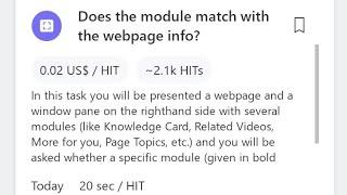 UHRS Qualification Test answers Does the module match with Webpage info?