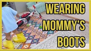 06112020: Wearing mommy's boots | Vlog #2365