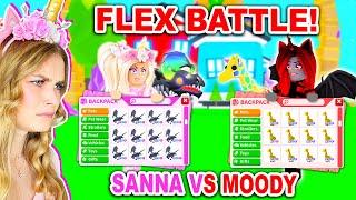 SANNA Vs MOODY FLEX BATTLE In Adopt Me! (Roblox)