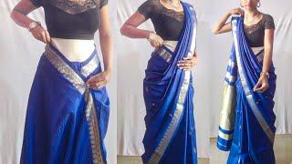 Retro Mermaid Style Saree Draping | How to Drape Silk Saree Modern Style to look more Stylish