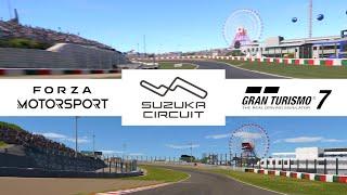 Forza Motorsport vs Gran Turismo 7 - Suzuka Circuit Side By Side Comparison