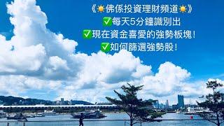 ️佛系投資理財頻道️ 每天5分鐘識別出：「現在資金喜愛的強勢板塊！如何篩選強勢股！」