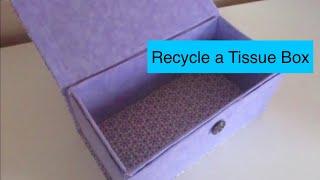 DIY recycle empty tissue box to a pretty box