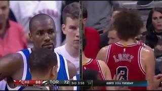 Robin Lopez and Serge Ibaka Fight - 3/22/2017