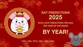  Rat Predictions Horoscope For 2025 By Year   #chineseastrology