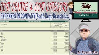 COST CENTRE AND COST CATEGORY IN TALLY  #tally