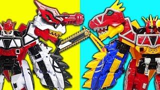 Return of Legend! Power Rangers Dino Charge Brave part.1 - White vs Red - DuDuPopTOY