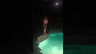 Flipping into pool at 3am