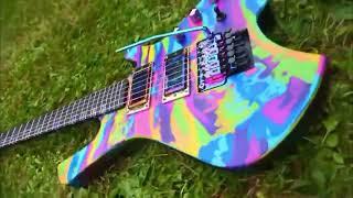 Harmony in Hues: Korez Guitars' Rainbow Electric Guitar Featuring Our Finest Parts