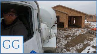 Driving Cement Truck: Pouring Garage