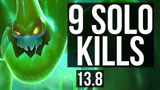 ZAC vs ILLAOI (TOP) | 1v4 Quadra, 16/0/7, 9 solo kills, Legendary, 500+ games | KR Diamond | 13.8