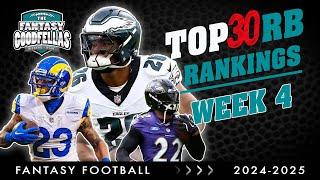 Top 30 RB Rankings Week 4 - 2024 Fantasy Football #nfl #fantasyfootball