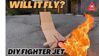 WILL IT FLY? DIY FIGHTER JET WITH MATCHES AND SECRET FUEL TEST | HOW TO MAKE CARDBOARD FIGHTER JET