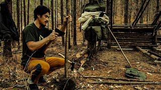 Bushcraft Wood Shelter Building Winter Preparation Campingtentless camping tentless camping