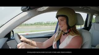 Grace Hayden test drives the XUV700 at the Mahindra SUV Proving Track