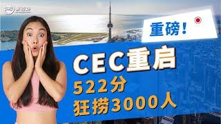 CEC再次单独邀请！522分，低于普池分数，邀请3000人！留学生和工签人士希望重燃！