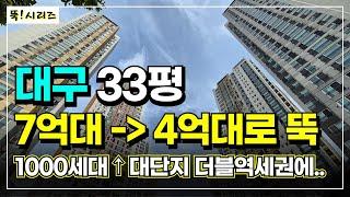 7억대 찍은 대구 아파트 4억대로 뚝 | 대구 대표 학군지도 8억에서 4억대로 | 대구 가성비 국평 아파트 추천 8곳 | 급매는 단 하나! 대구 33평 초역세권 신축 날아갔어요