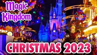 Magic Kingdom Christmas Nighttime Walkthrough 2023 - Holidays at Walt Disney World [4K POV]