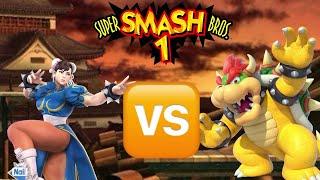 Super Smash Bros 1 Wave 2 - Chun-Li vs Bowser