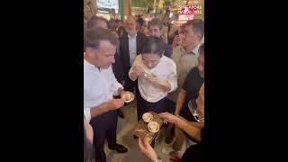 Macron, Wong savour local flavors at Lau Pa Sat during French president’s two-day visit to Singapore
