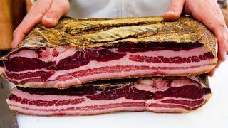 How Pancetta (Italian-style bacon) is Made in Italy | Flat and Rolled | Claudia Romeo