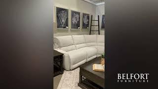 Modular Power Reclining Sectional with Power Headrests and Entertainment Console | Belfort Furniture