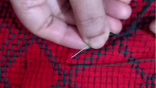 Hand Embroidery: beautiful nokshi Katha stitch video tutorial for beginners.