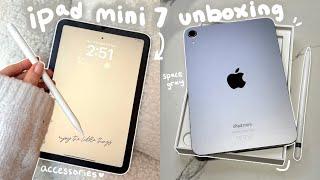 New iPad Mini 7 Unboxing (space gray)  | setup, aesthetic customization, accessories & review