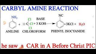 TRICK TO REMEMBER CARBYL AMINE REACTION#CARBYL AMINE REACTION#ISOCYANIDE TEST