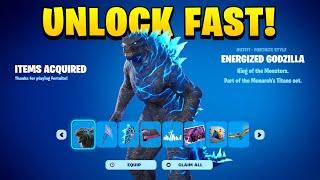 How To GET GODZILLA SKIN in Fortnite! (Get Fast Levels)