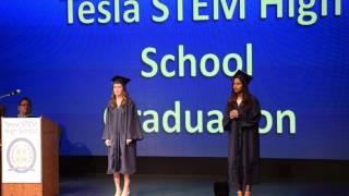 Tesla STEM Graduation 6.10.16 - Miranda Pehrson and Sonia Murthy