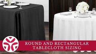 Round and Rectangular Tablecloth Sizing