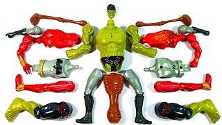 ASSEMBLE TOYS.. HULK SMASH VS SIREN HEAD VS BATMAN VS RED SPIDERMAN NEW.. AVENGERS SUPERHERO..