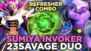 Sumiya Invoker & 23Savage Faceless Void Refresher Wombo Combo - Epic Comeback Unstopable Duo Dota 2