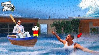 Franklin & Shinchan TRAPPED in Their House During HEAVY RAIN in GTA 5! ️