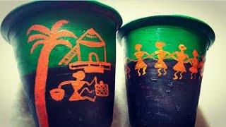 Warli art||Ancient art||Pot painting||Greenkiran part-2