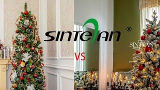 Fir flocked Christmas tree vs. thin pine needle tree, 2022 SINTEAN present, which one do you choose?