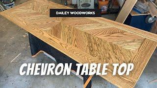 Building a Double Chevron Oak Custom Table by Dailey Woodworks in Bryan, Texas