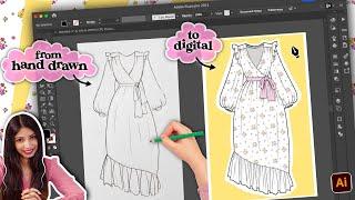 The EASIEST way to draw ANY clothes on Adobe Illustrator