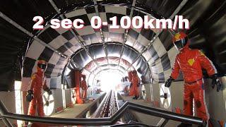 F1 Formula 1 Roller Coaster 2 seconds 100 km/h launch - First Seat Energylandia Poland GoPro 2023