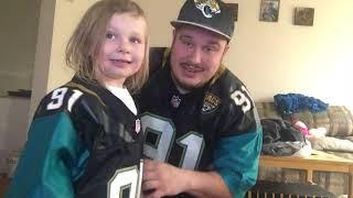 Bailey Unboxes Her First Jaguars Jersey On Christmas Eve