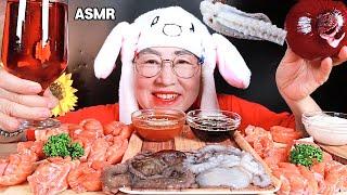 ASMR MUKBANG 감동의 연어국수, 극강의 쫄깃함 산낙지 먹방 SALMON & RAW OCTOPUS EATING SOUNDS!!